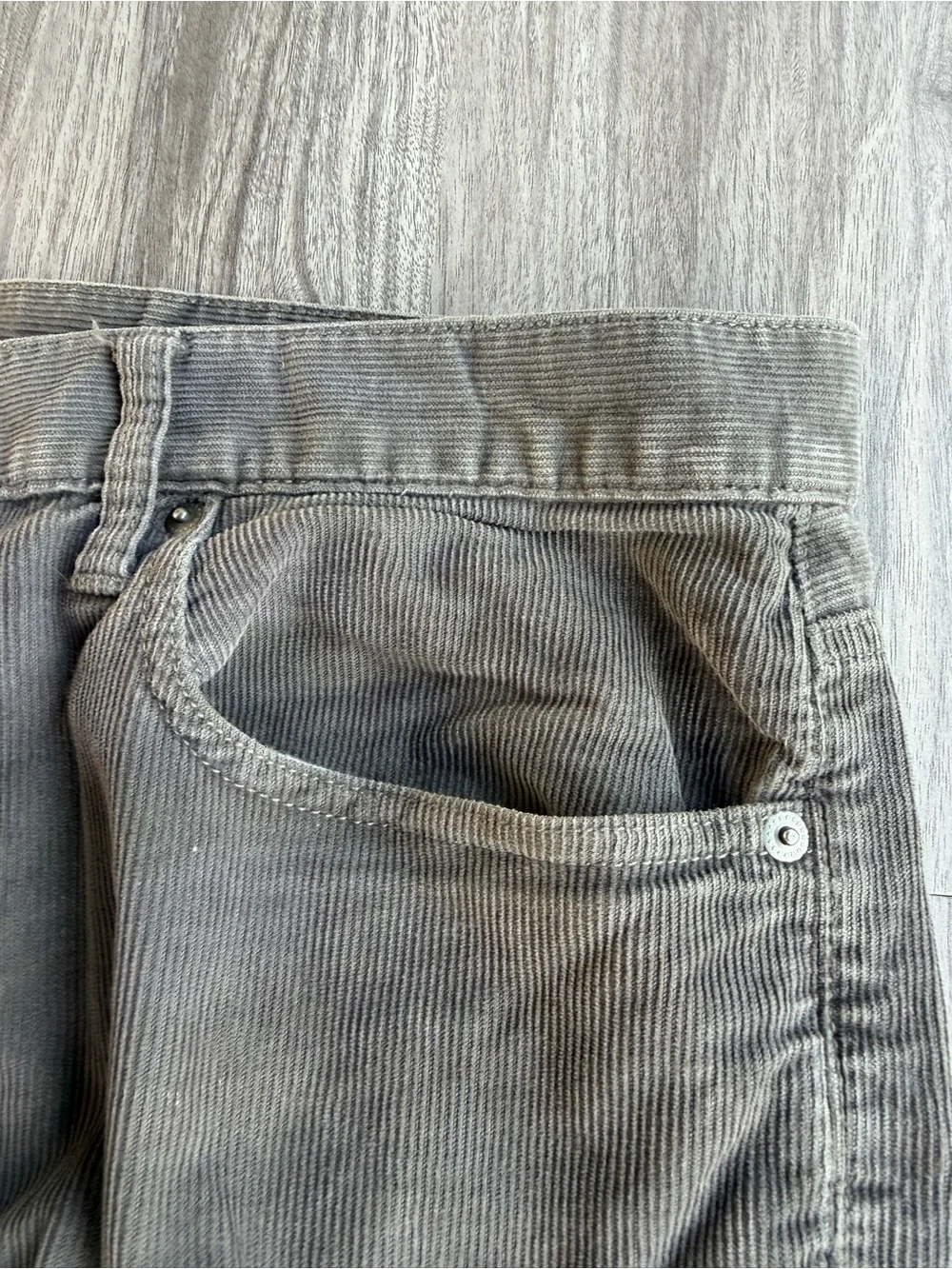 J.Crew Mens Grey Fine Corduroy Pants Stretch Cotton Re-Imagines Size 36x32